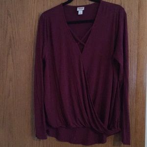 Maroon long sleeve shirt